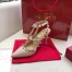Valentino Rockstud Ankle Strap 100mm Pumps In Poudre Leather