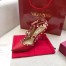 Valentino Rockstud Ankle Strap 100mm Pumps In Red Leather