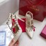 Valentino Rockstud Ankle Strap 100mm Pumps In White Leather
