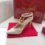 Valentino Rockstud Ankle Strap 100mm Pumps In White Leather