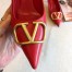 Valentino Vlogo Pump 45mm In Red Lambskin