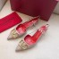 Valentino Vlogo Slingback Pumps 40mm In Poudre Leather