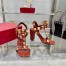 Valentino Roman Stud Sandals 90mm In Red Calfskin
