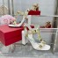 Valentino Roman Stud Sandals 90mm In White Calfskin