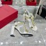 Valentino Roman Stud Sandals 90mm In White Calfskin