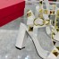 Valentino Roman Stud Sandals 90mm In White Calfskin