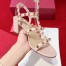 Valentino Pink Rockstud Block Heel Cage Sandal