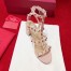 Valentino Pink Rockstud Block Heel Cage Sandal