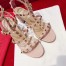 Valentino Pink Rockstud Block Heel Cage Sandal