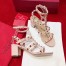 Valentino Pink Rockstud Block Heel Cage Sandal