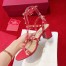 Valentino Red Rockstud Block Heel Cage Sandal