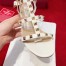 Valentino White Rockstud Block Heel Cage Sandal