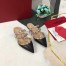 Valentino Rockstud Flat Mules In Black Nappa Leather