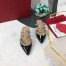 Valentino Rockstud Flat Mules In Black Patent Leather 