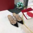 Valentino Rockstud Flat Mules In Black Patent Leather 