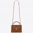 Saint Laurent College Medium Bag In Brown Matelasse Leather