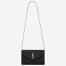 Saint Laurent WOC Monogram Chain Wallet In Noir Leather