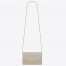 Saint Laurent WOC Uptown Chain Wallet In White Leather