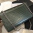 Saint Laurent Medium Kate Bag With Tassel In Dark Green Croc-Embossed Leather