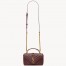 Saint Laurent College Mini Chain Bag in Bordeaux Crackled Leather