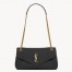 Saint Laurent Calypso Small Bag In Black Grained Lambskin