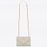 Saint Laurent Small Envelope Bag In White Grained Leather