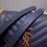 Saint Laurent Medium Envelope Bag In Navy Blue Grained Leather