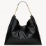 Saint Laurent Hortense Hobo Bag in Black Shiny Leather