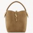 Saint Laurent Le 37 Small Bucket Bag in Golden Leaf Suede Leather