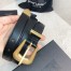 Saint Laurent Folk Buckle Belt 25MM in Black Leather