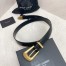 Saint Laurent Folk Buckle Belt 25MM in Black Leather