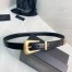 Saint Laurent Folk Buckle Belt 25MM in Black Leather