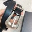Saint Laurent Folk Buckle Belt 25MM in Noir Leather