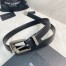 Saint Laurent Folk Buckle Belt 25MM in Noir Leather