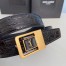 Saint Laurent LA 66 Buckle Belt 30MM in Black Croc-effect Leather