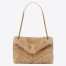 Saint Laurent Loulou Puffer Small Bag In Beige Shearling