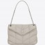 Saint Laurent Loulou Puffer Medium Bag In White Lambskin