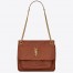 Saint Laurent Medium Niki Chain Bag In Brown Crinkled Leather