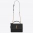 Saint Laurent New Medium Sunset Bag In Black Calfskin