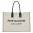 Saint Laurent White Linen Rive Gauche Tote Bag