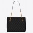 Saint Laurent Tribeca Small Shopping Bag In Black Grained Leather