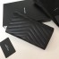 Saint Laurent Large Monogram Flap Wallet In Noir Grained Leather