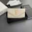Saint Laurent Cassandre Large Flap Wallet in White Matelasse Leather