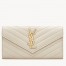 Saint Laurent Cassandre Large Flap Wallet in White Matelasse Leather