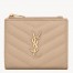 Saint Laurent Cassandre Bi-fold Wallet in Beige Matelasse Leather