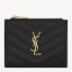 Saint Laurent Cassandre Bi-fold Wallet in Black Matelasse Leather