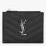 Saint Laurent Cassandre Bi-fold Wallet in Noir Matelasse Leather
