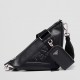 Prada Triangle Shoulder Bag In Black Leather