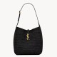 Saint Laurent Le 5 À 7 Supple Small Shoulder Bag in Black Raffia